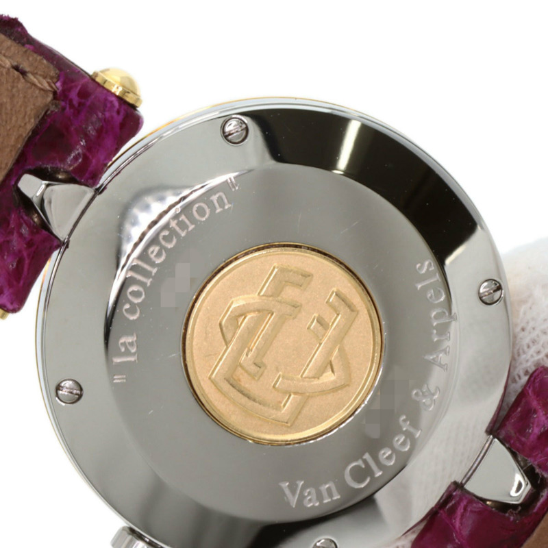 梵克雅寶 43607 La Collection 女士腕錶，精鋼和皮革錶帶，SSxGP-24