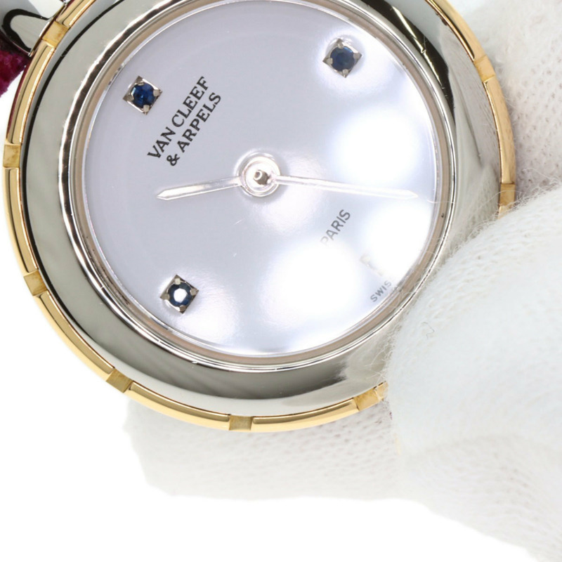 梵克雅寶 43607 La Collection 女士腕錶，精鋼和皮革錶帶，SSxGP-26