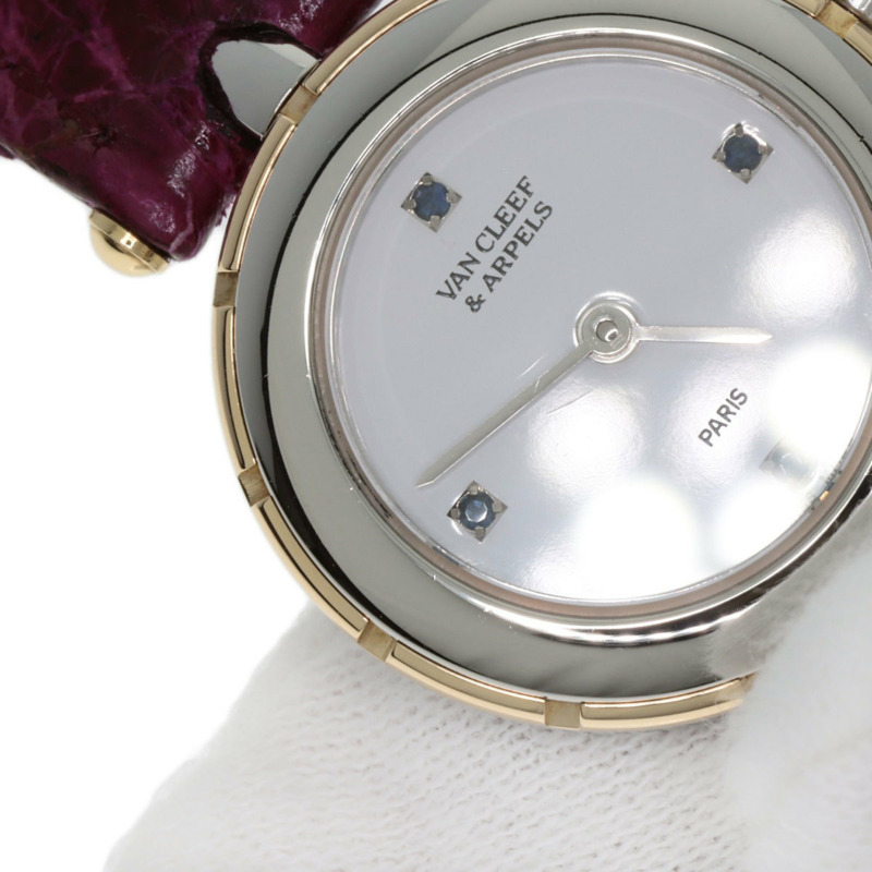 梵克雅寶 43607 La Collection 女士腕錶，精鋼和皮革錶帶，SSxGP-27