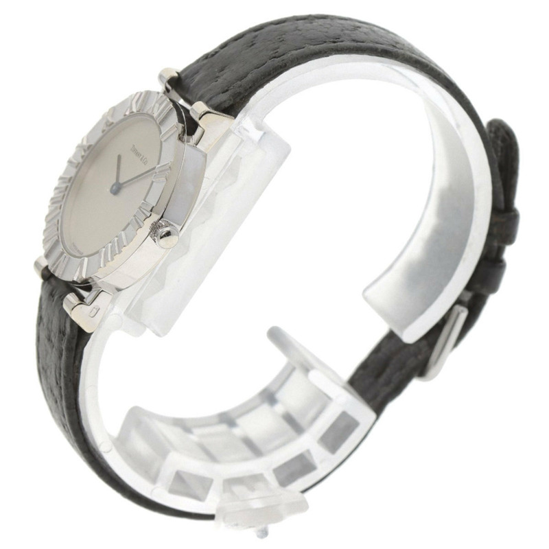 蒂芬妮 L0640 Atlas 女士腕錶,銀色皮革錶帶-1