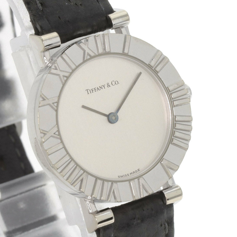 蒂芬妮 L0640 Atlas 女士腕錶,銀色皮革錶帶-3