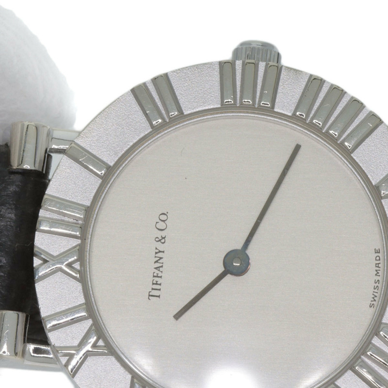 蒂芬妮 L0640 Atlas 女士腕錶,銀色皮革錶帶-25