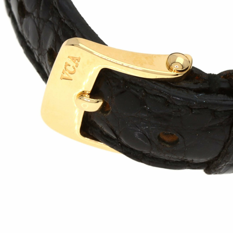 梵克雅寶 (Van Cleef & Arpels) 122942B1 經典方形腕錶，18K黃金錶殼及皮革錶帶，女款-7