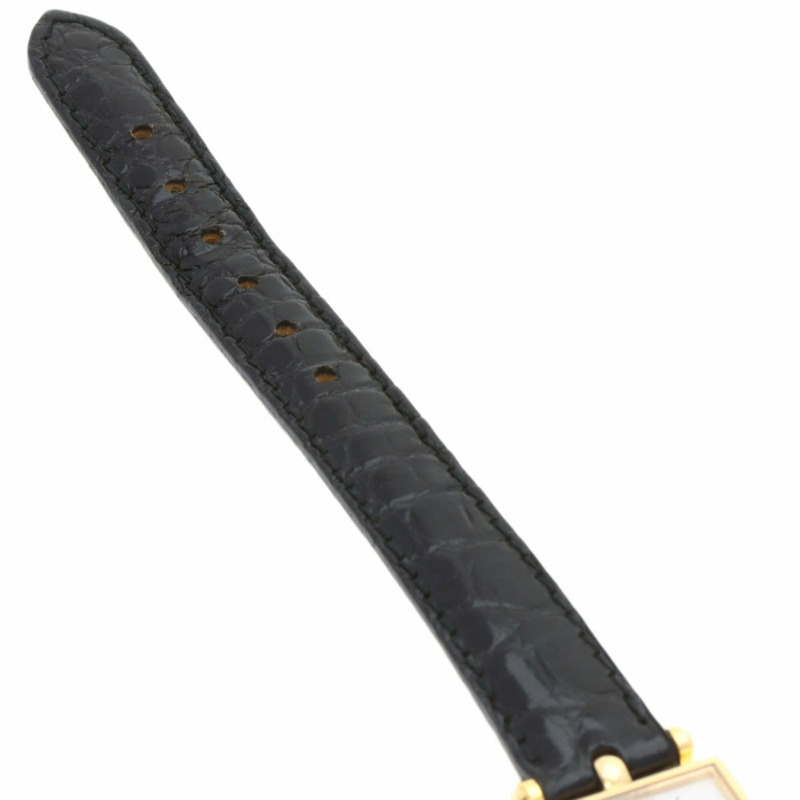 梵克雅寶 (Van Cleef & Arpels) 122942B1 經典方形腕錶，18K黃金錶殼及皮革錶帶，女款-9