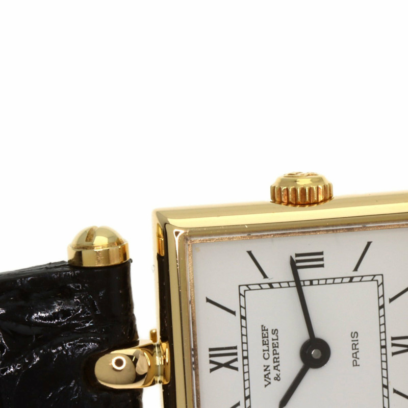 梵克雅寶 (Van Cleef & Arpels) 122942B1 經典方形腕錶，18K黃金錶殼及皮革錶帶，女款-19