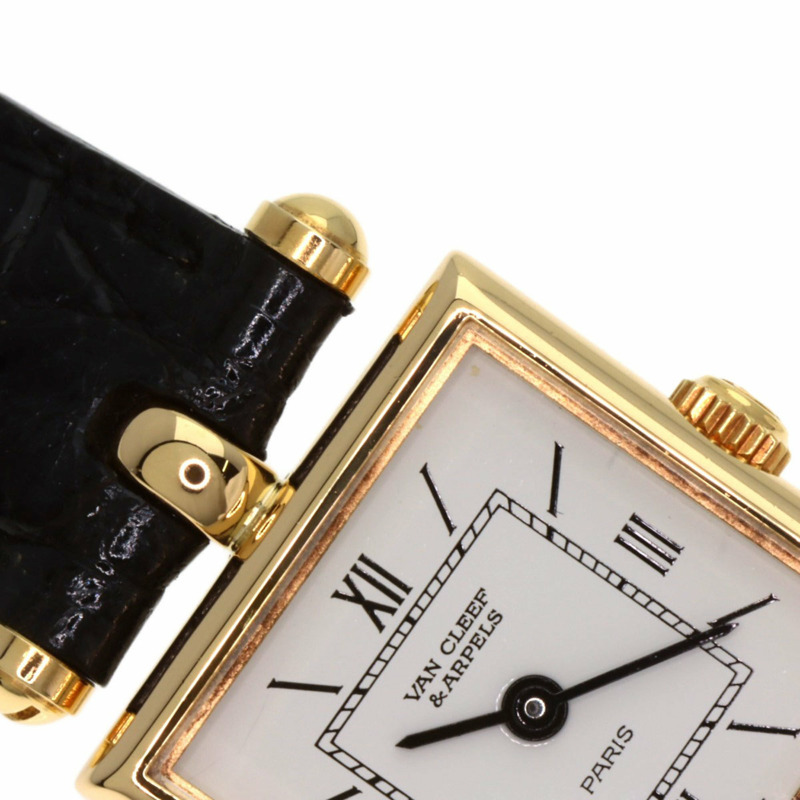 梵克雅寶 (Van Cleef & Arpels) 122942B1 經典方形腕錶，18K黃金錶殼及皮革錶帶，女款-25
