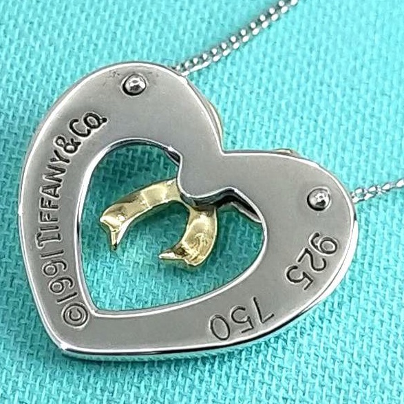 🌷Tiffany&Co. 蝴蝶結愛心項鍊S925銀｜經典花紋✦fufu style 精品✦ 氣質款｜-4