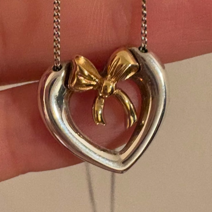 🌷Tiffany&Co. 蝴蝶結愛心項鍊S925銀｜經典花紋✦fufu style 精品✦ 氣質款｜-9