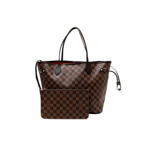 Louis Vuitton Damier Ebene Canvas Neverfull MM Tote Shoulder Bag
