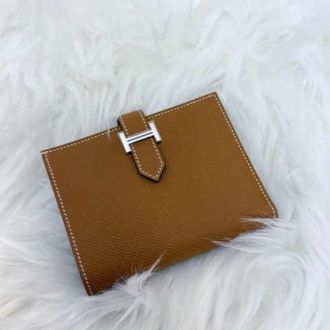 Hermes Bearn Compact Bi-fold Wallet Gold 金銀 銀包
