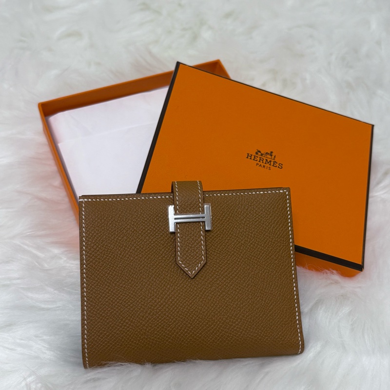 Hermes Bearn Compact Bi-fold Wallet Gold 金銀 銀包-1