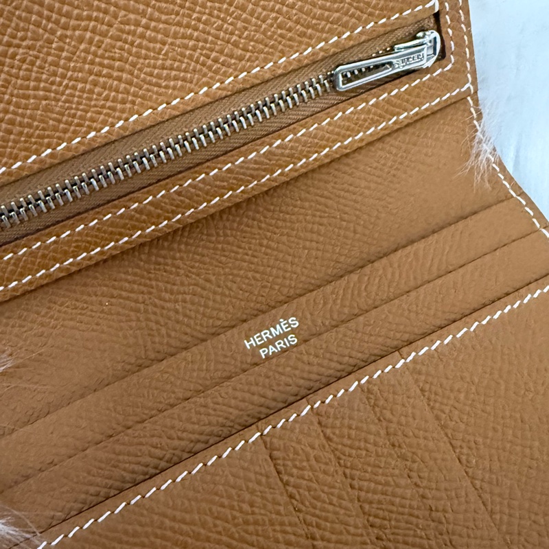 Hermes Bearn Compact Bi-fold Wallet Gold 金銀 銀包-6