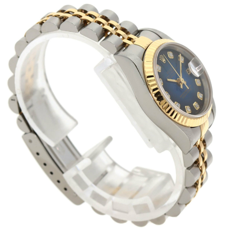 勞力士 69173G Datejust 10P 鑲鑽藍色漸變不鏽鋼腕錶（SSx18KYG），女款-1