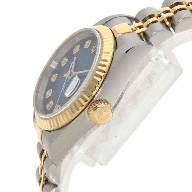 勞力士 69173G Datejust 10P 鑲鑽藍色漸變不鏽鋼腕錶（SSx18KYG），女款-4