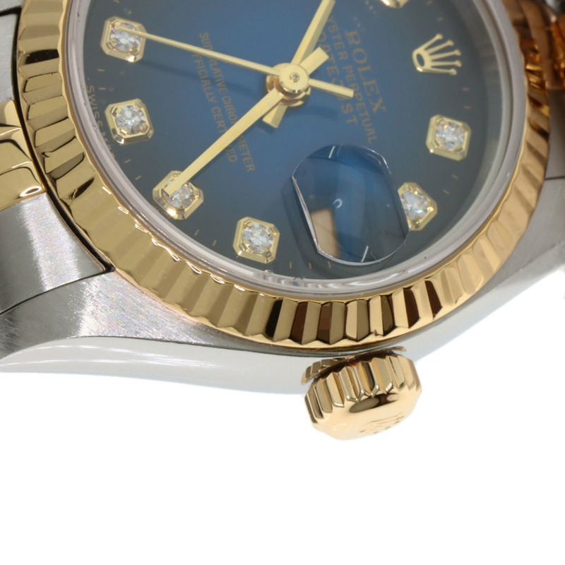 勞力士 69173G Datejust 10P 鑲鑽藍色漸變不鏽鋼腕錶（SSx18KYG），女款-24