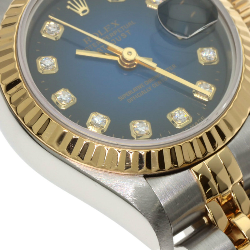 勞力士 69173G Datejust 10P 鑲鑽藍色漸變不鏽鋼腕錶（SSx18KYG），女款-25