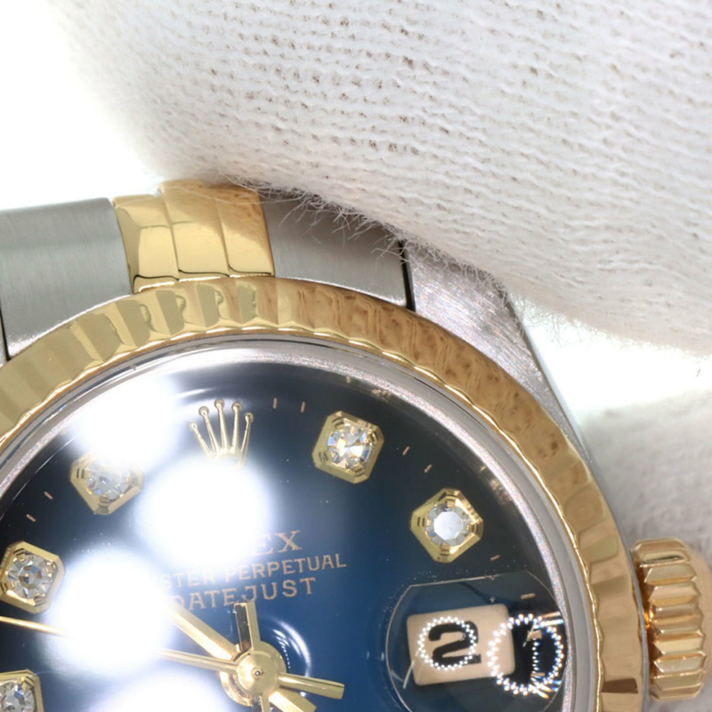 勞力士 69173G Datejust 10P 鑲鑽藍色漸變不鏽鋼腕錶（SSx18KYG），女款-26