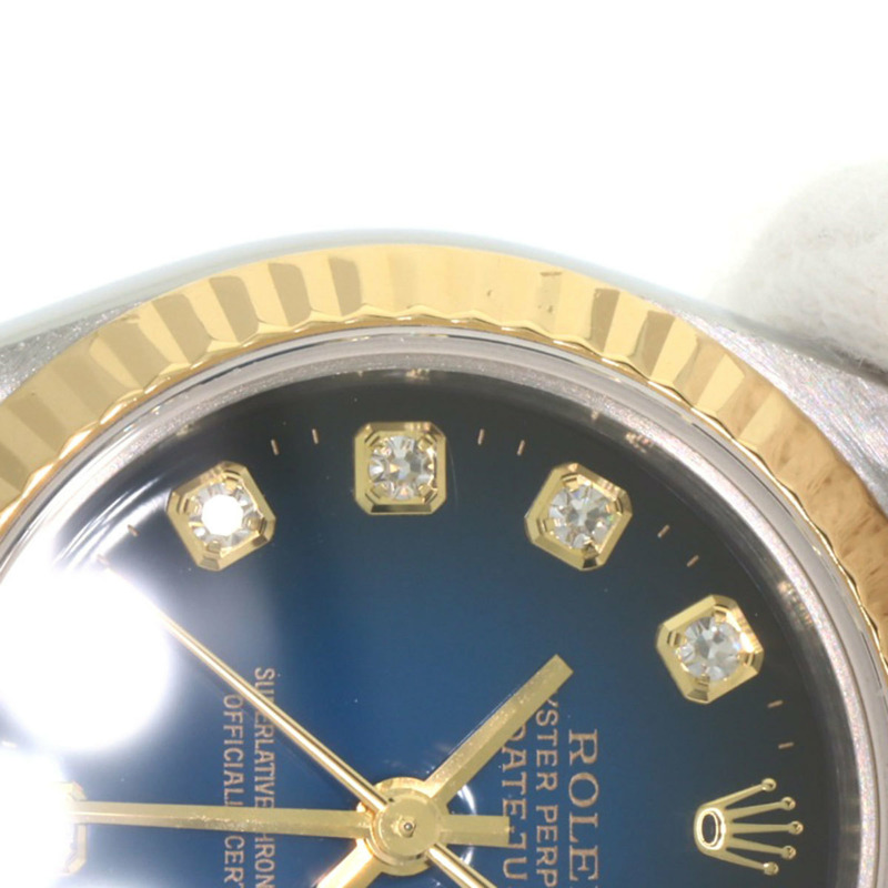 勞力士 69173G Datejust 10P 鑲鑽藍色漸變不鏽鋼腕錶（SSx18KYG），女款-27