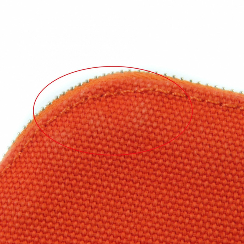 愛馬仕 Bolide 迷你手拿包，100% 純棉，飾有刺繡 H 標誌和皮革點綴，橙色，法國製造，女士款-9