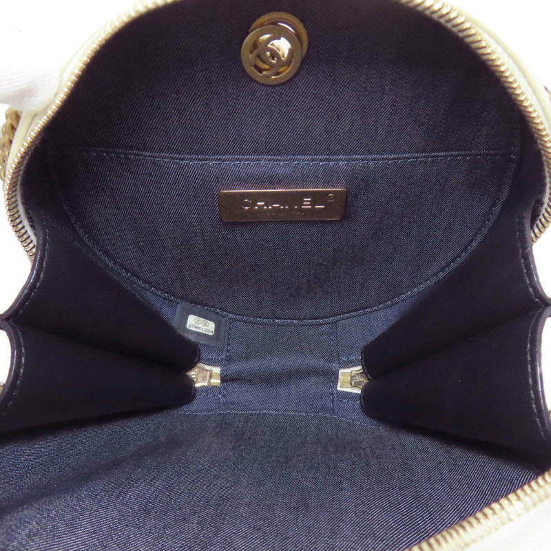 香奈兒 Coco Mark 金色五金兩用手提包 小牛皮 女士-4