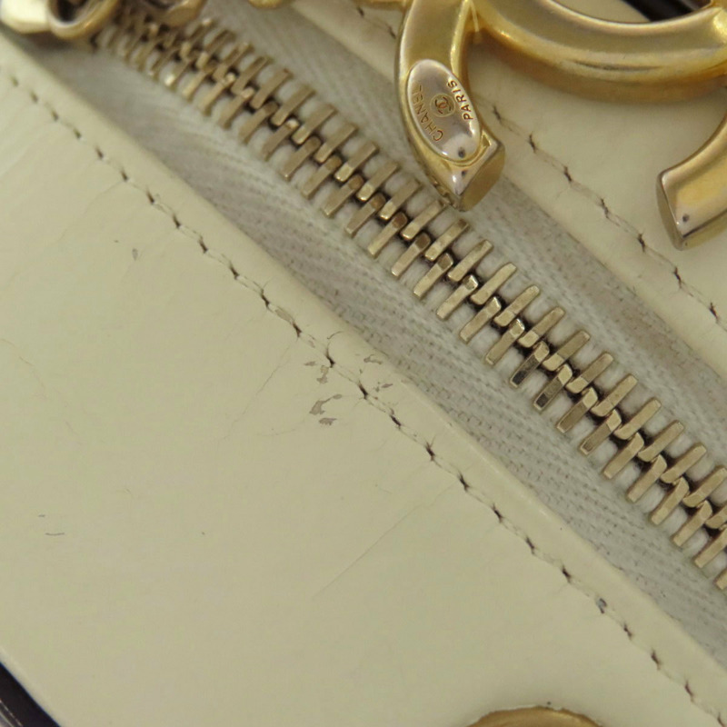 香奈兒 Coco Mark 金色五金兩用手提包 小牛皮 女士-11