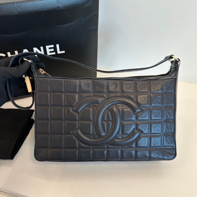 Chanel vintage 冰格單肩包-1