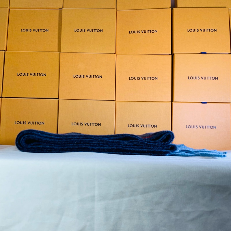 🎁全台最甜 全新含吊牌 Gucci 古馳 深藍雙色滿版logo 圍巾 披肩-5