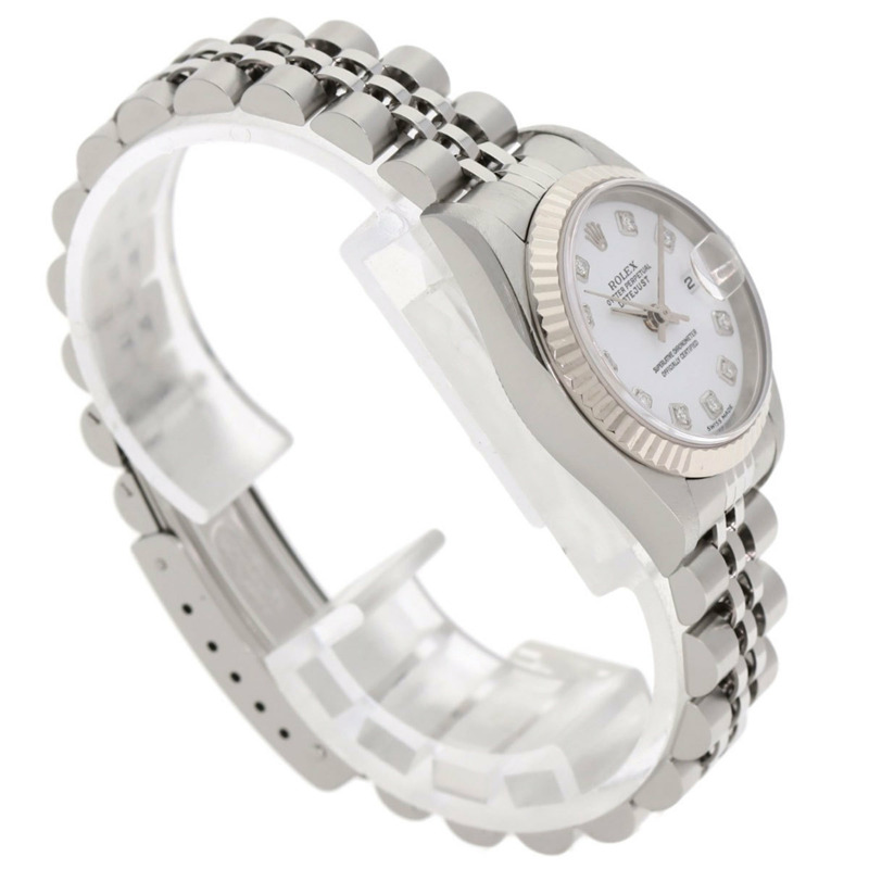 勞力士 79174G Datejust 10P 鑲鑽女錶，精鋼/18K 白金錶殼-1