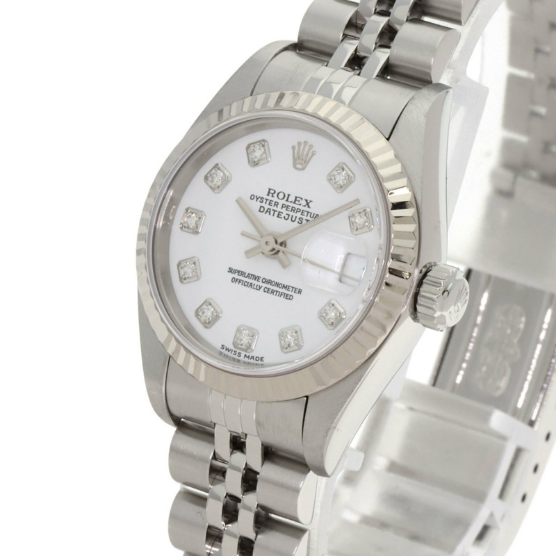 勞力士 79174G Datejust 10P 鑲鑽女錶，精鋼/18K 白金錶殼-2