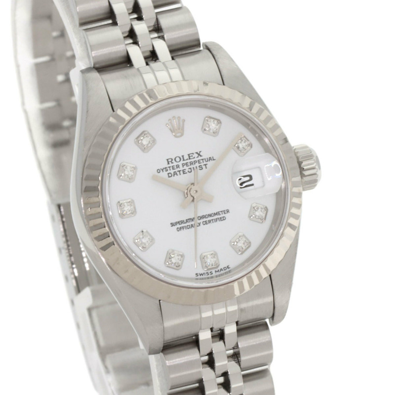 勞力士 79174G Datejust 10P 鑲鑽女錶，精鋼/18K 白金錶殼-3