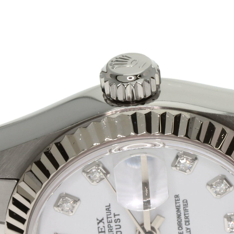 勞力士 79174G Datejust 10P 鑲鑽女錶，精鋼/18K 白金錶殼-15