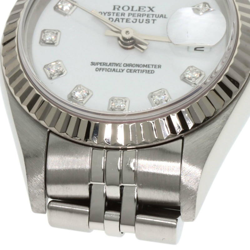 勞力士 79174G Datejust 10P 鑲鑽女錶，精鋼/18K 白金錶殼-16