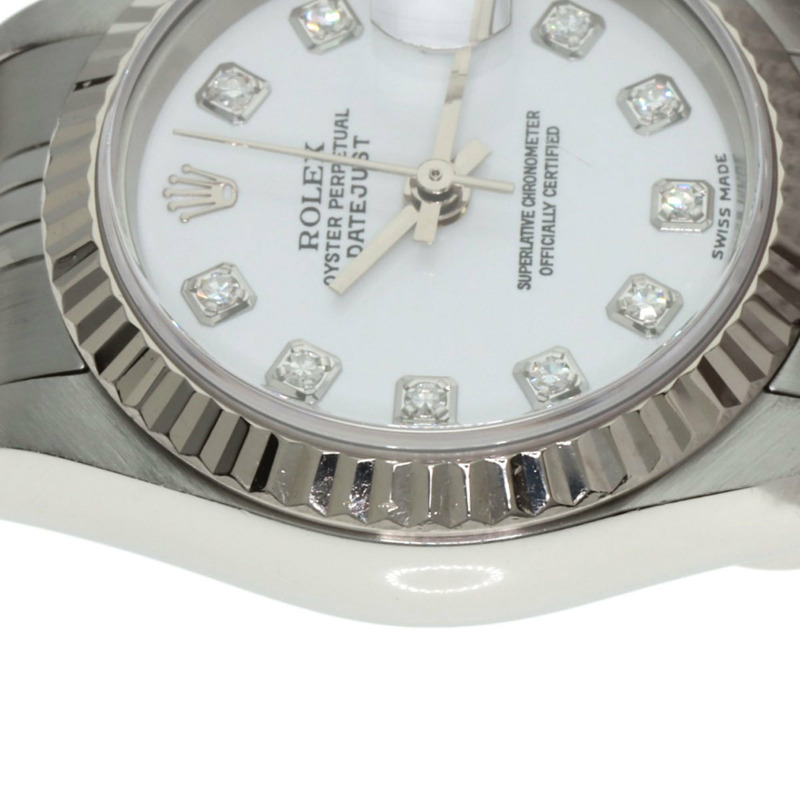 勞力士 79174G Datejust 10P 鑲鑽女錶，精鋼/18K 白金錶殼-17