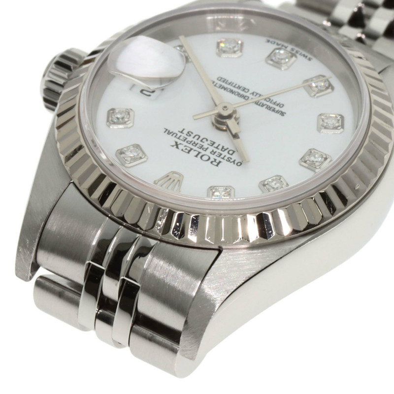 勞力士 79174G Datejust 10P 鑲鑽女錶，精鋼/18K 白金錶殼-23
