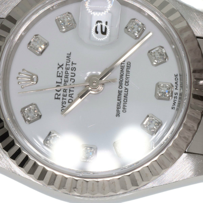 勞力士 79174G Datejust 10P 鑲鑽女錶，精鋼/18K 白金錶殼-26