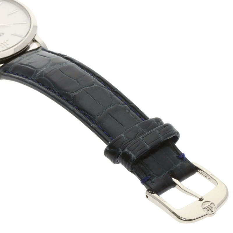 精工 GBAQ977 6870-00B0 Credor Signo UTD 男士腕錶，18K 白金錶殼搭配皮錶帶-10