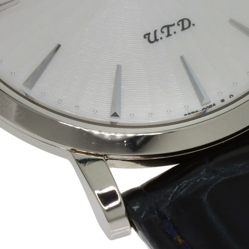 精工 GBAQ977 6870-00B0 Credor Signo UTD 男士腕錶，18K 白金錶殼搭配皮錶帶-24