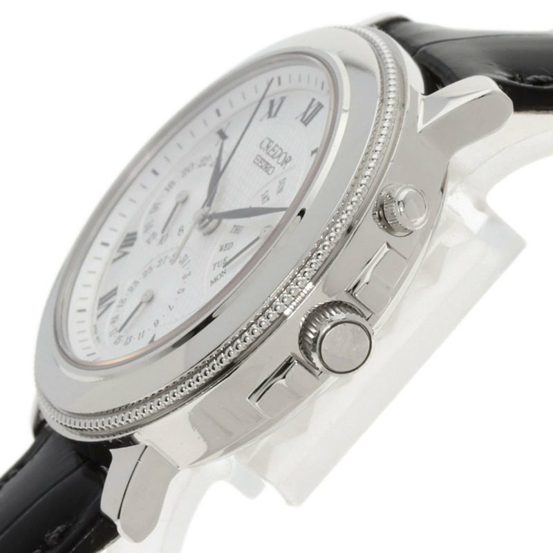 精工 GBBG999 4S77-0010 Credor 逆跳男士腕錶，鉑金 PT950 錶殼，配皮錶帶-3