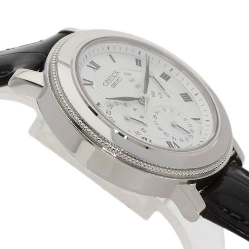 精工 GBBG999 4S77-0010 Credor 逆跳男士腕錶，鉑金 PT950 錶殼，配皮錶帶-4