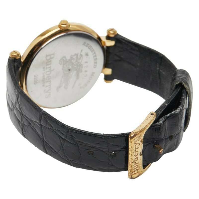 Burberry Logo Shadow Horse 3200 石英白色錶盤不鏽鋼皮革女士腕錶 BURBERRY-2