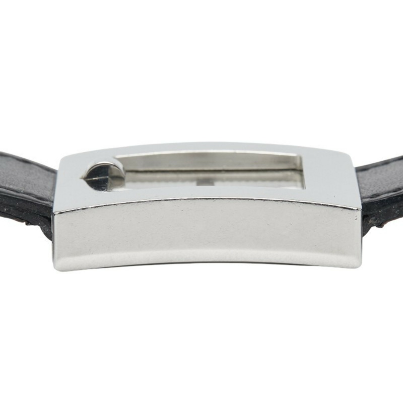 愛馬仕 Hermès 女士 BE1.210 石英腕錶，白色錶盤，不鏽鋼錶盒，小牛皮絲巾-4