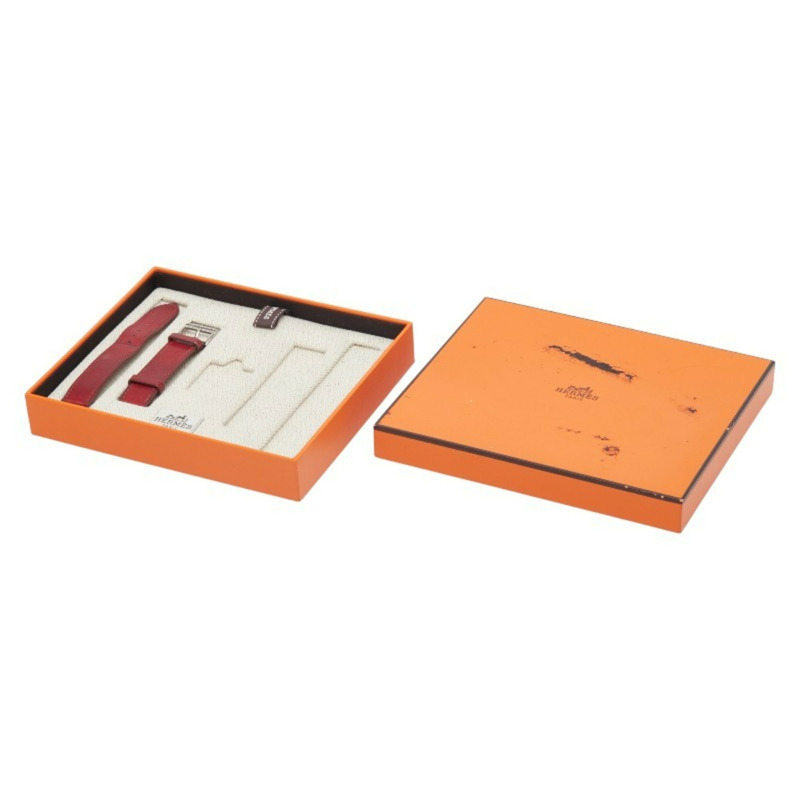 愛馬仕 Hermès 女士 BE1.210 石英腕錶，白色錶盤，不鏽鋼錶盒，小牛皮絲巾-6