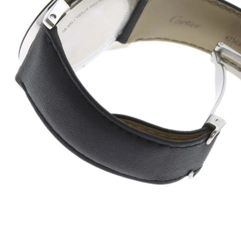 卡地亞 W2RN0005 Ronde Croisière de 男士腕錶，精鋼錶殼搭配皮革錶帶-8