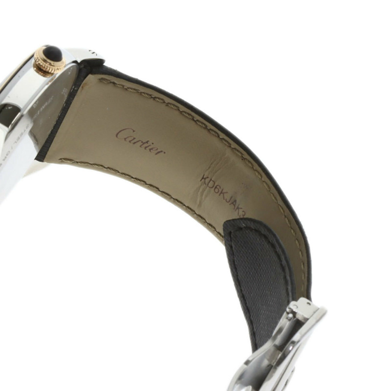 卡地亞 W2RN0005 Ronde Croisière de 男士腕錶，精鋼錶殼搭配皮革錶帶-9