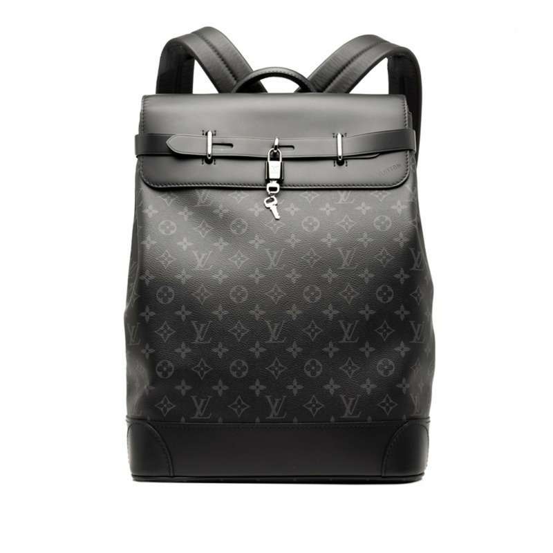 路易威登 Monogram Eclipse Steamer 雙肩包 M44052 黑色皮革 男士 LOUIS VUITTON-0