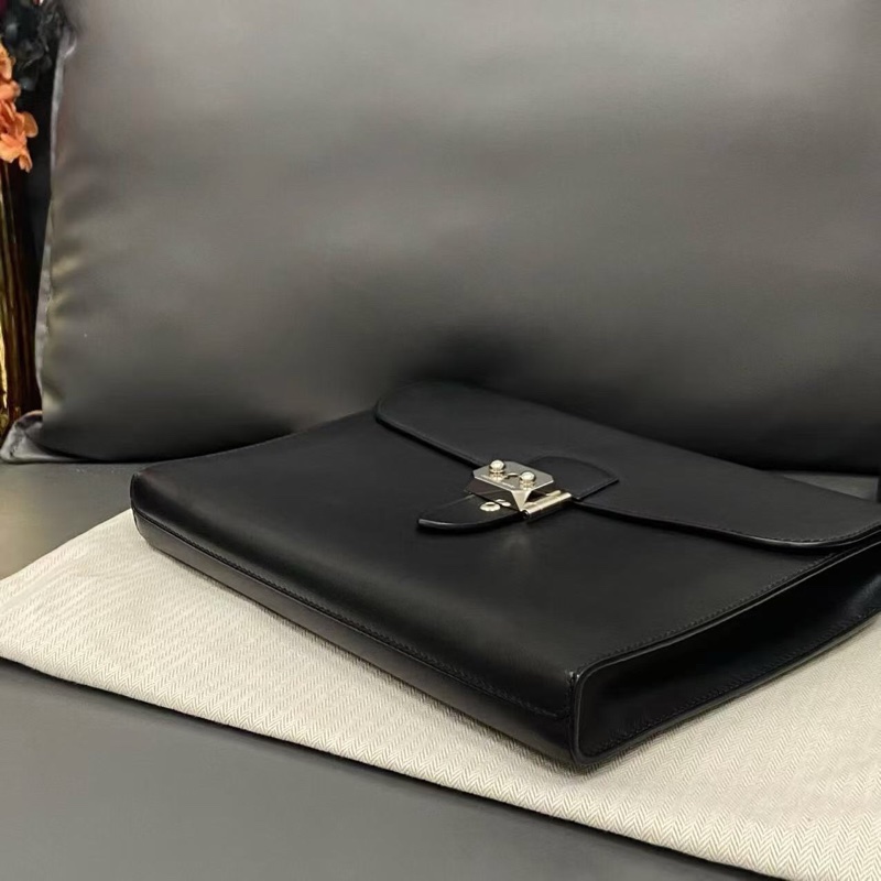 HERMES愛馬仕新款黑銀sac+adepeches29單肩包 Z刻-4