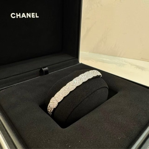 chanel香奈兒coco crush 白金滿鑽手鐲 S碼