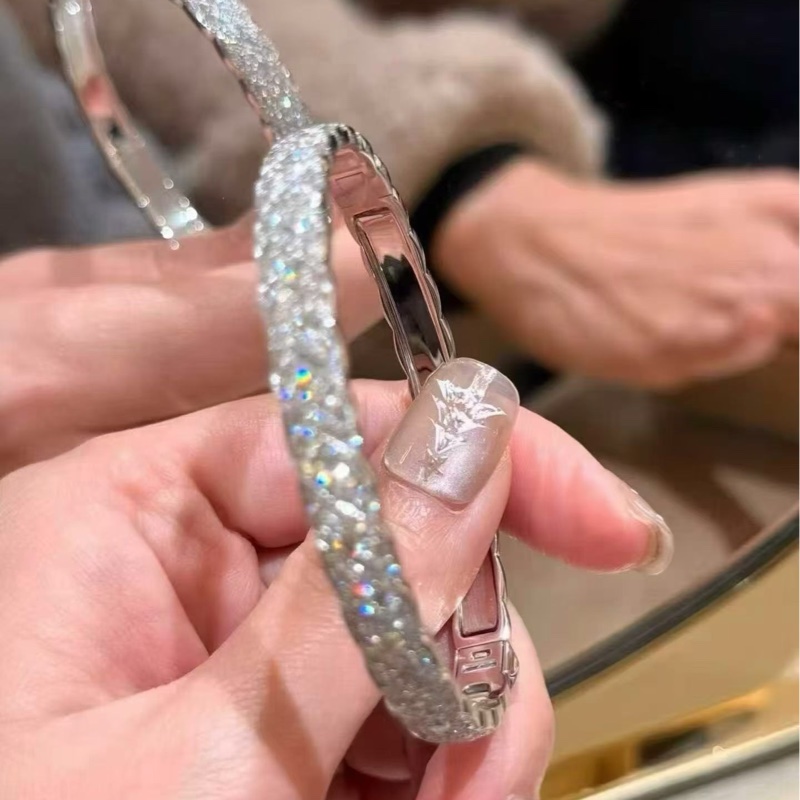 chanel香奈兒coco crush 白金滿鑽手鐲 S碼-1