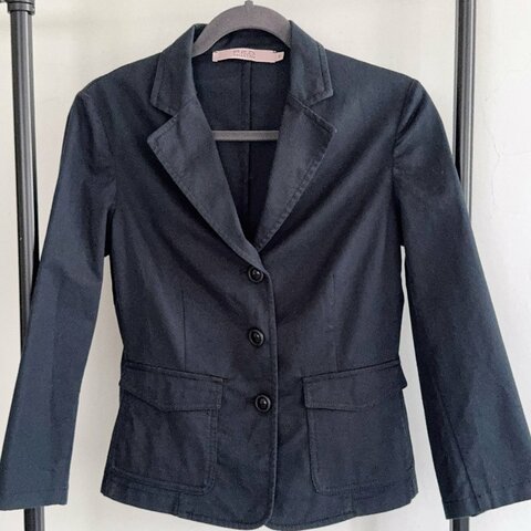 Red Valentino 經典棉質西裝外套｜深藍色｜二手良好