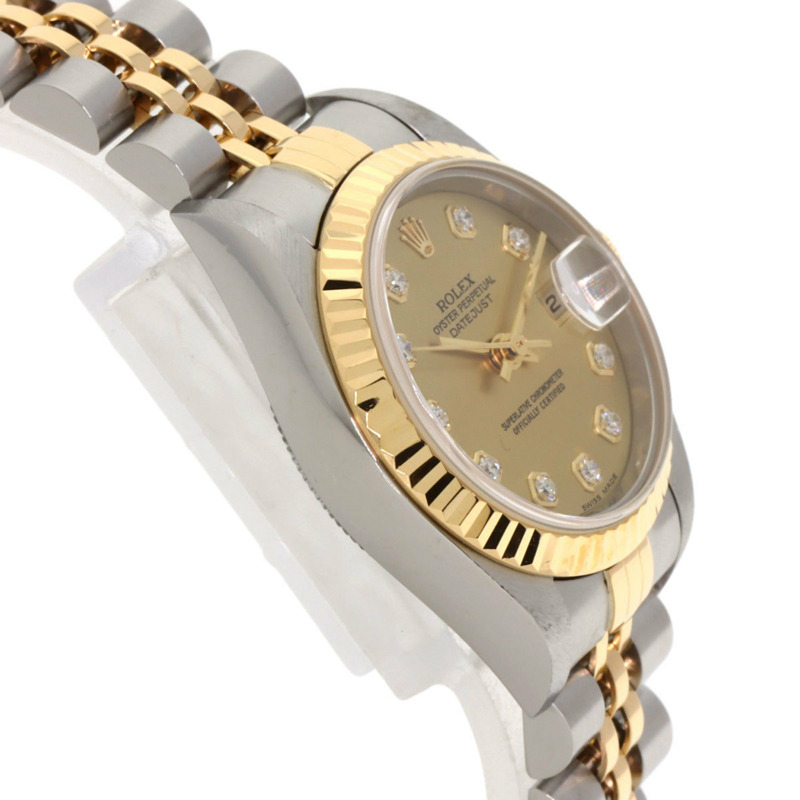 勞力士 79173G Datejust 10P 鑲鑽腕錶,不鏽鋼 SSx18KYG,18KYG,女款-5